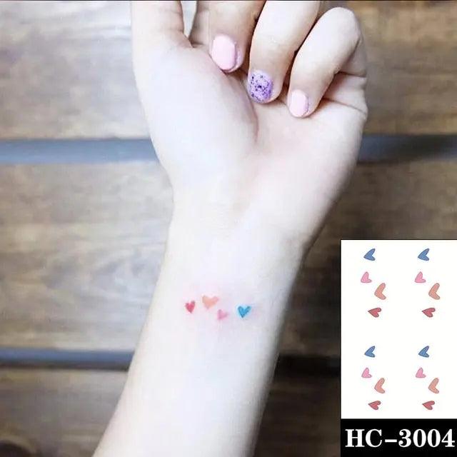 Everjoy Red Black Love Hearts Temporary Tattoos Patterns, Waterproof Valentines Decal Tattoo Stickers for Women - Image 17