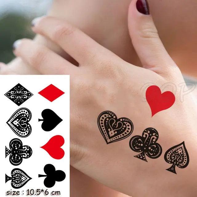 Everjoy Red Black Love Hearts Temporary Tattoos Patterns, Waterproof Valentines Decal Tattoo Stickers for Women - Image 26