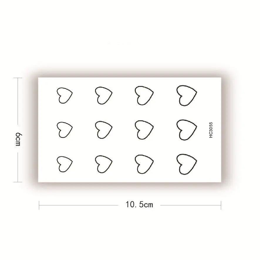 Everjoy Red Black Love Hearts Temporary Tattoos Patterns, Waterproof Valentines Decal Tattoo Stickers for Women - Image 40