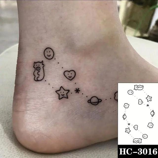 Everjoy Red Black Love Hearts Temporary Tattoos Patterns, Waterproof Valentines Decal Tattoo Stickers for Women - Image 46