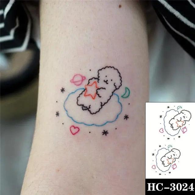 Everjoy Red Black Love Hearts Temporary Tattoos Patterns, Waterproof Valentines Decal Tattoo Stickers for Women - Image 47