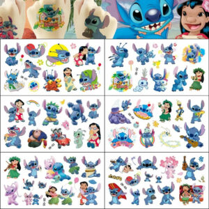 2024 Interstellar Baby Stitch Tattoo Stickers Children Stitch Water Transfer Disposable Tattoo Stickers Toy Birthday Gift
