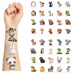 20Pcs/set Cartoon Animal Tattoo Stickers Funny Ocean Fish Tattoo For Kids Birthday Gift Fake Children Body Art Tattoos Toy