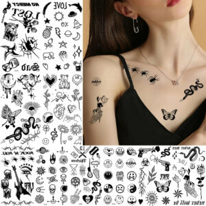 10pcs Waterproof Temporary Tattoo Sticker Fresh Animal Cartoon Lovely Small pattern Flowers Fake Tatto Flash Tatoo for Women Men