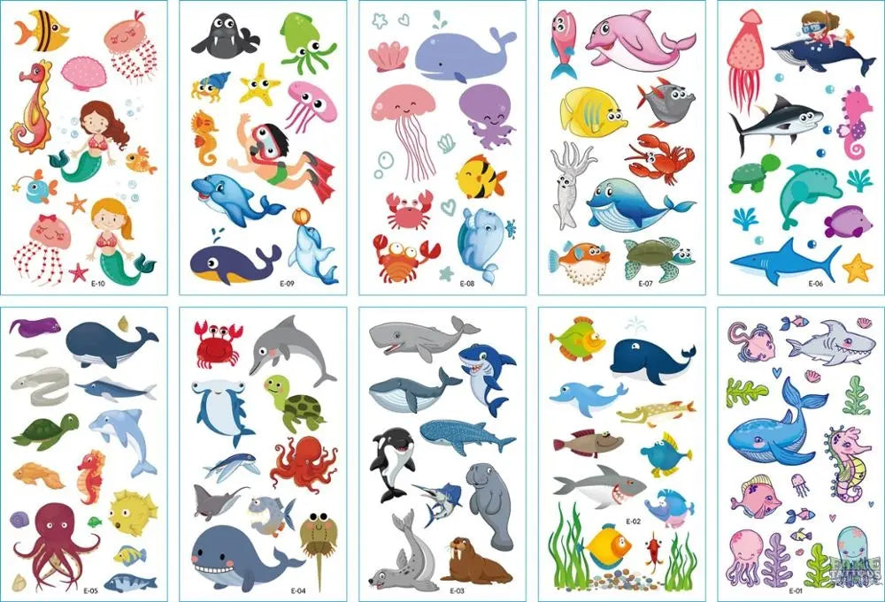 10pcs/lot New Halloween tattoo set face temporary tattoo sticker body tatoo for kids Cartoon Christmas tattoo children tattoos - Image 3