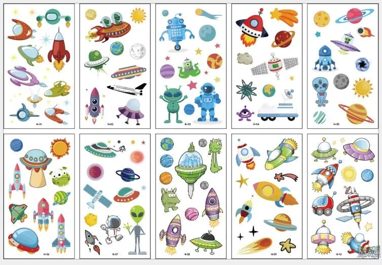 10pcs/lot New Halloween tattoo set face temporary tattoo sticker body tatoo for kids Cartoon Christmas tattoo children tattoos - Image 5