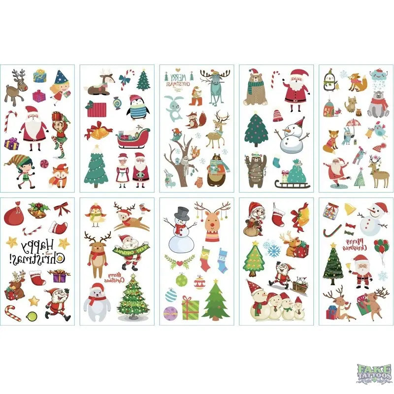 10pcs/lot New Halloween tattoo set face temporary tattoo sticker body tatoo for kids Cartoon Christmas tattoo children tattoos - Image 14