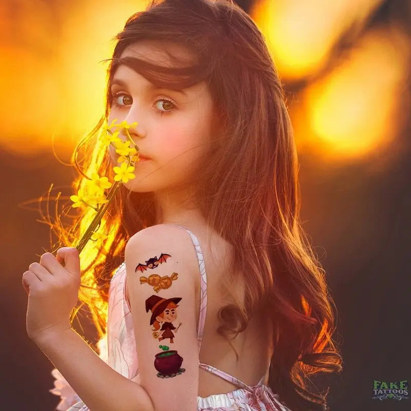 10pcs/lot New Halloween tattoo set face temporary tattoo sticker body tatoo for kids Cartoon Christmas tattoo children tattoos - Image 15