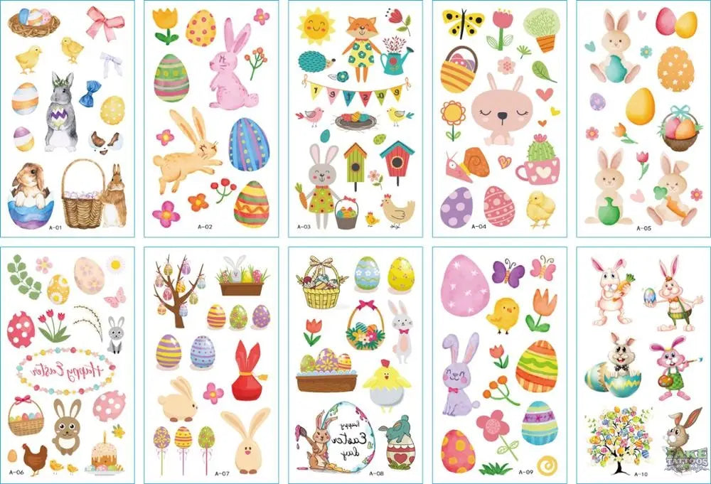 10pcs/lot New Halloween tattoo set face temporary tattoo sticker body tatoo for kids Cartoon Christmas tattoo children tattoos - Image 19