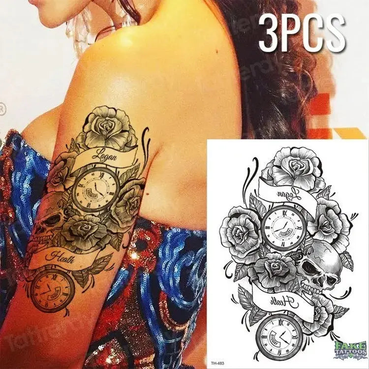 3pcs/lot fake tattoos stickers flowers temporary tattoos - Image 22