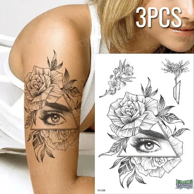 3pcs/lot fake tattoos stickers flowers temporary tattoos - Image 24