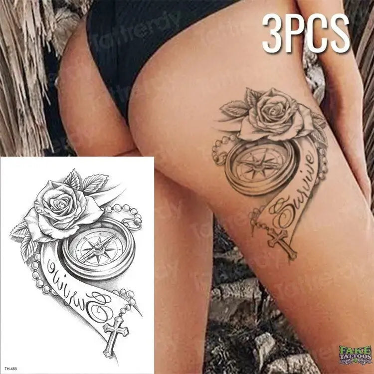 3pcs/lot fake tattoos stickers flowers temporary tattoos - Image 30
