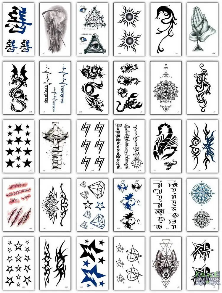 30pcs/lot halloween face tattoo sticker zombie scars tattoos with fake scab blood temporary tattoos stars transfer tatoo sets - Image 10