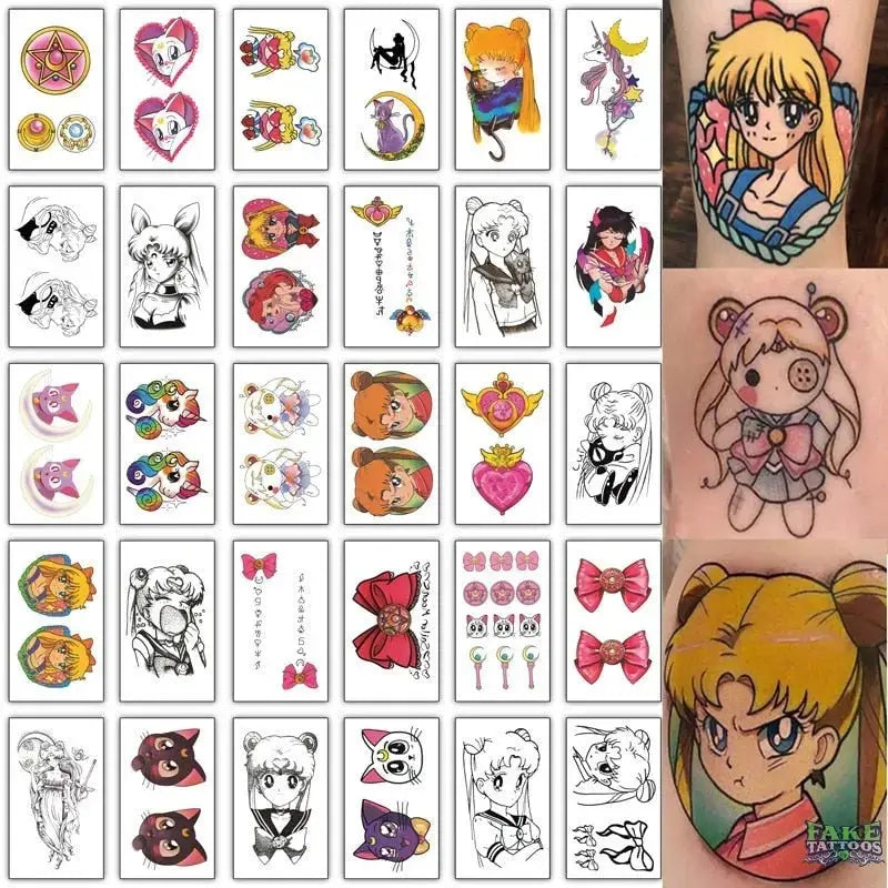 30Pcs/set Waterproof Temporary Tattoos Small Size Hand Arm Body Art Cartoon Children Fake Tattoo Stickers Kids Cute Decal Child