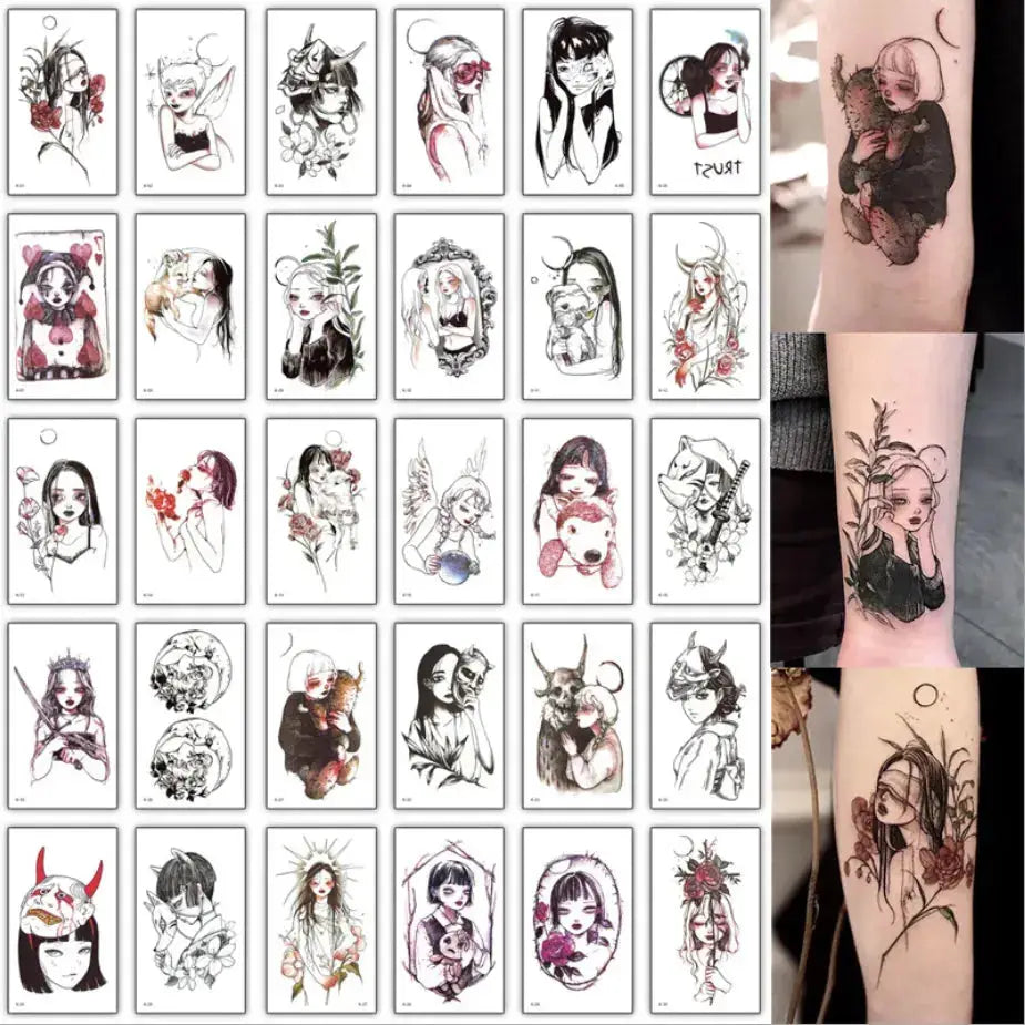 30Pcs/set Waterproof Temporary Tattoos Small Size Hand Arm Body Art Cartoon Children Fake Tattoo Stickers Kids Cute Decal Child - Image 8