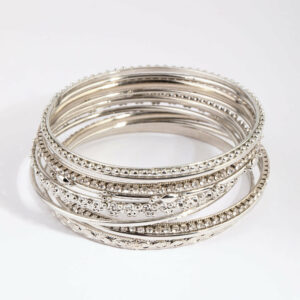 Rhodium Statement Bangle Pack