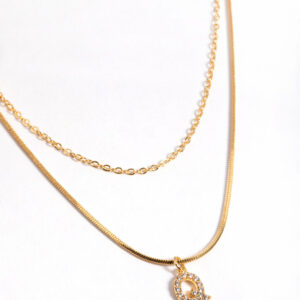 Letter Q Layered Initial Necklace