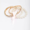 & Pearl Beaded Bow Bracelet 4-Pack