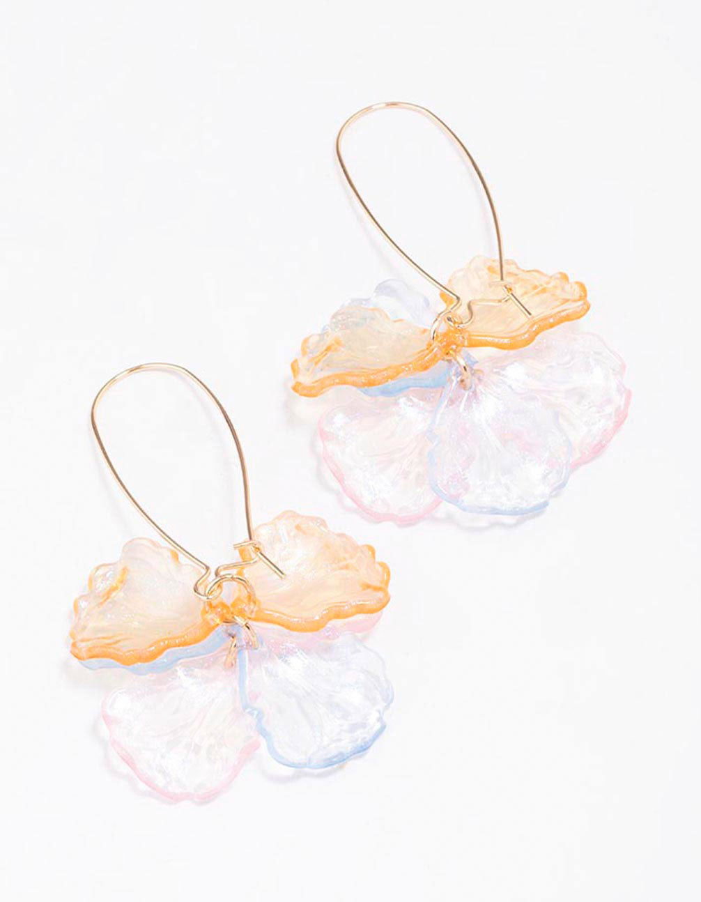 Acrylic Petal Hook Earrings