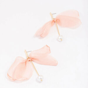 Fabric Knotted Flower Earrings