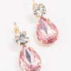 Pink Pear Crystal Earrings