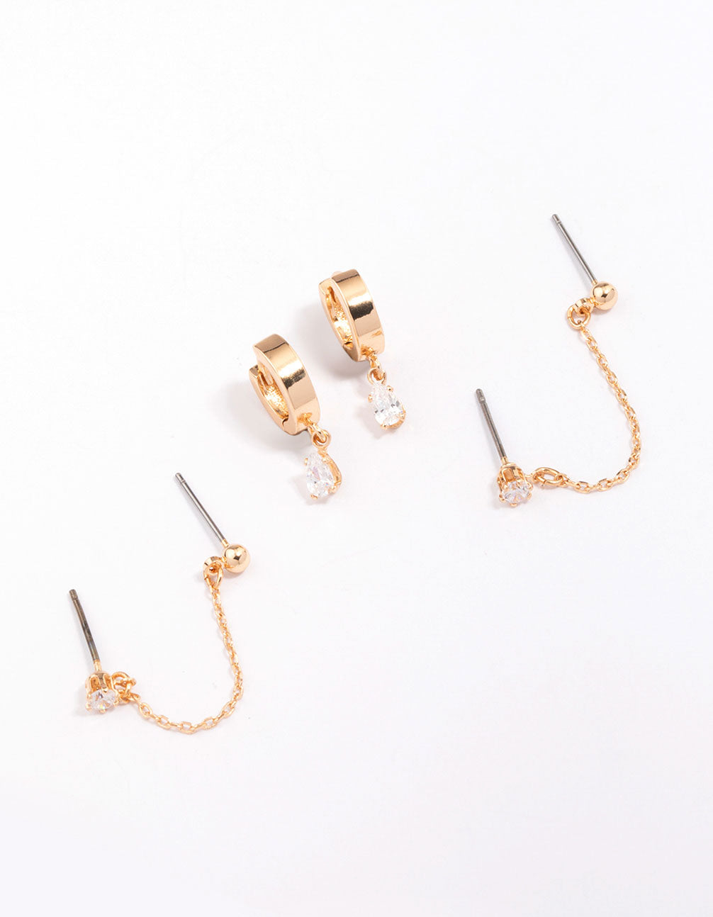 Chain Stud & Hoop Earring 3-Pack