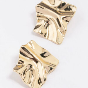 Warped Metal Stud Earrings