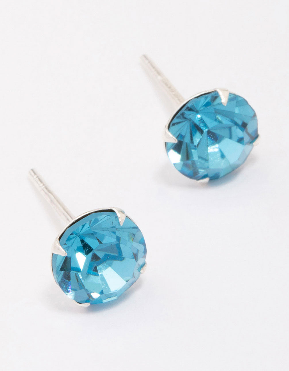 Blue Czech Crystal Stud Earrings