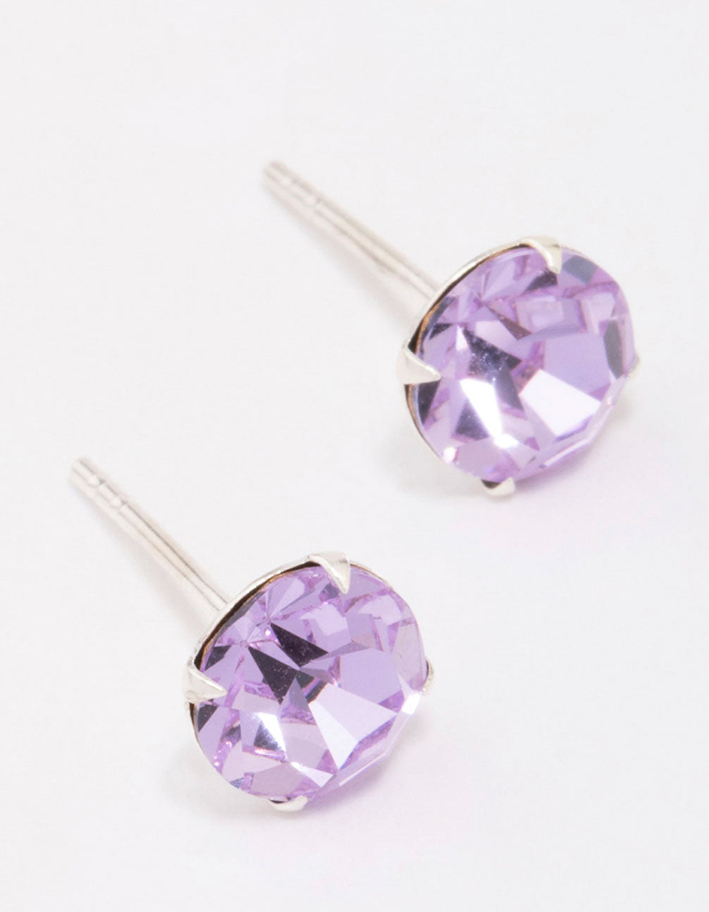 Lilac Czech Crystal Stud Earrings